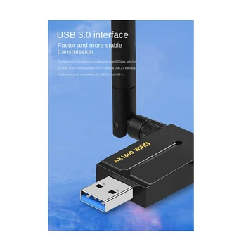 AX1800M Dual Band Sieťová Karta Wifi6 High Gain USB Bezdrôtovej Sieťovej Karty Herné Herné Dual Band Network Card Obrázok 2