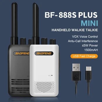 BaoFeng Walkie Talkie BF-888S Plus Dve Cesty Cb Rádio Upgrade Verzia BF-888S Plus 16CH 5W VHF UHF 400-480MHz Ham Rádio Staníc Obrázok 2