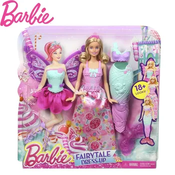 Barbie Dreamtopia Obliekať Bábiku s Oblečenie 3 Fairytable Znaky Princezná Mermaid Fairy Girl Fashion Anime Kolekcie Darček