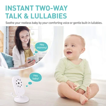 Bezdrôtové Baby Monitor,3,5 Palcový LCD Displej Dieťa Night Vision Camera,obojsmerné Audio,Teplotný Senzor,ÚSPORNÝ Režim,Uspávanky Obrázok 2