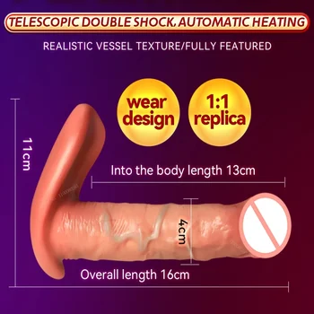 Bezdrôtové Diaľkové Nositeľné Dildo Teleskopická Vaginálny Vibrátor G-spot Tlačením Sex Vyvrcholenie Stimulácia Klitorisu Dospelých Hračka Produkty Obrázok 2
