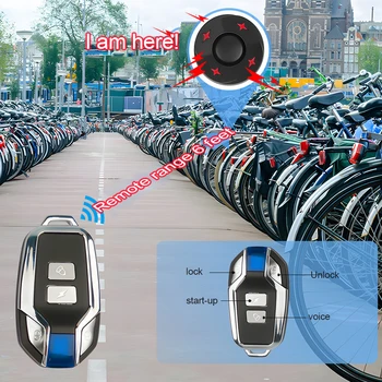 Bezdrôtové pripojenie na Bicykli Vibrácií Budíka USB Nabíjanie na Motocykel, Bicykel Svetla, Alarm, Diaľkové Ovládanie Anti-theft Bicykli Detektor Alarm Systém Obrázok 2