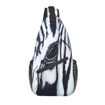 Bežné Zebra Oko Crossbody Šatka Batoh Mužov Zvieracie Kože Vzor Ramenný Hrudníka Taška pre Camping Cyklistika