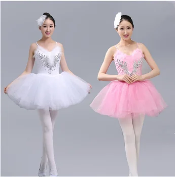 Biely Balet Labutie Jazero Šaty Pre Dospelých Profesionálne Tanier Tutu Šaty Flitrami Ženy, Dievčatá Balerína Šaty Popruhy Balet Kostýmy