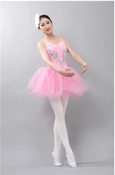 Biely Balet Labutie Jazero Šaty Pre Dospelých Profesionálne Tanier Tutu Šaty Flitrami Ženy, Dievčatá Balerína Šaty Popruhy Balet Kostýmy Obrázok 2