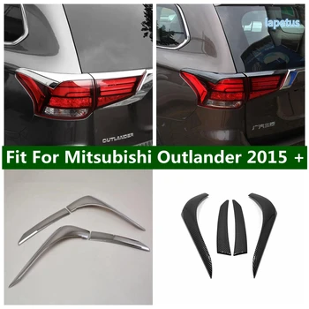 Carbon Fiber Vzhľad Zadné koncové Svetlá na Čítanie Kryt Výbava 4PCS vhodné Na Mitsubishi Outlander 2015 - 2021 Chróm Vonkajšie Príslušenstvo