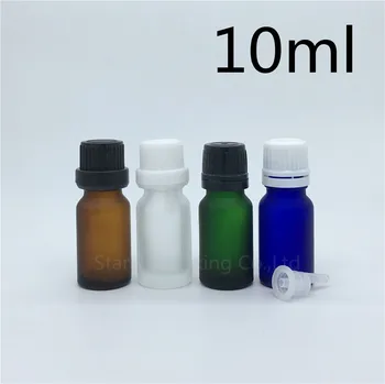 Cestovná Fľaša 10 ml Zelená Modrá Žltá Transparentná Matné Sklenené Fľaše, Fľaštičky Esenciálny Olej, Fľaša S Tamper Zrejmé, Spp 12pcs