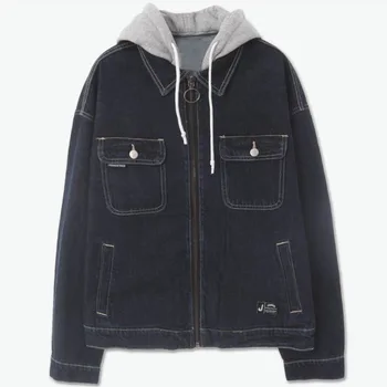 Chao značky mužov hip-hop bežné tlačené zips denim jacket oblečenie mužov kabáty a bundy bundy