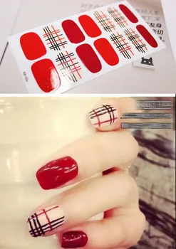 D07 Lesk Gradient Farbu Nálepky Francúzsky Plný Nechtov Zábaly Nechty Nálepky Japonský Nail Art Manikúra Predesigned