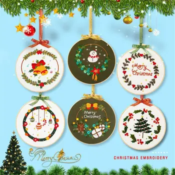 Dekor Handmade Darčeky Santa Claus Elk Vianočné Vzor Výšivky, Výšivky Starter Kit Veselé Vianoce Cross Stitch