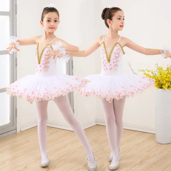 Detské baletné sukne výkon oblečenie Málo Swan dance sukne dievčatá podväzky TUTU sukne profesionálny výkon clothi