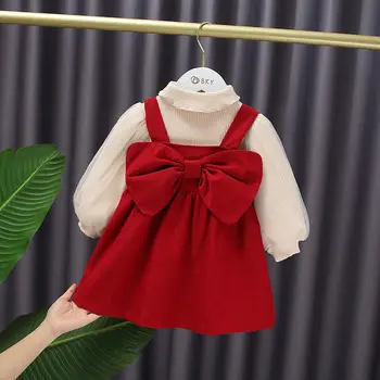 Detské šaty dievčatá na jar roku 2022 nové detské jarné oblečenie žien kórejská verzia baby podväzkové sukne dva-dielna sada