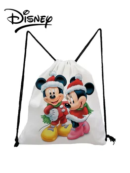 Disney Mickey Mouse Batoh Dvojité Tlač Vianočný Darček Šnúrkou Taška Módne Cartoon Plávanie Skladovanie Taška Dieťa, Školské Tašky