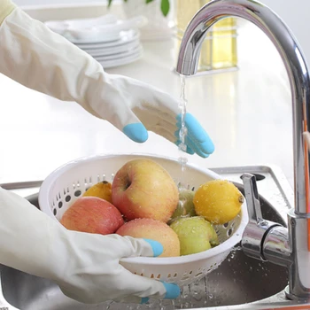 Domácnosti nepremokavé čistenie gumené rukavice Olej dôkaz riady so odolné čistiace práce v domácnosti domáce práce latex glooves Čistenie nástrojov