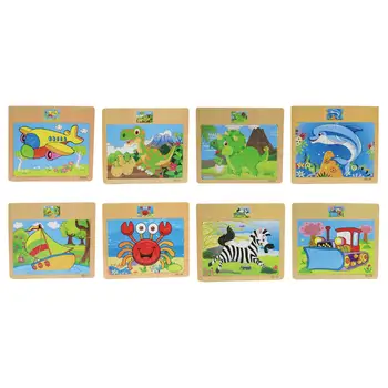 Drevené Skladačky Puzzle Predškolského Vzdelávania Cartoon Zvierat Tvar Skladačka Montessori Hračka pre Vek 4+ Rokov Chlapci a Dievčatá Batoľatá Obrázok 2