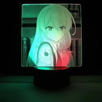 Dve Tón Anime Obrázok Čarovná Dievča Farebné Akrylové Tabuľka Svetlo na Narodeniny Darček Dievča Spálňa Decor Nočné Svetlo Dve Zvonenia LED Lampa Obrázok 2