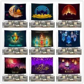 Eid Mubarak Dekor Moslimských Stene Visí Gobelín Cestovanie, Camping Vzor Boho Gobelín Joga Podložka Na Spanie Tapisérie
