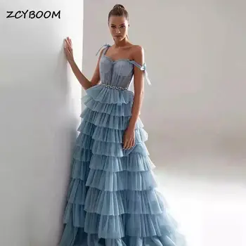 Elegantné Modré Srdiečko Krku Formálne Prom Šaty Viazané 2022 Ženy Noc Party Šaty S Krištáľové Krídlo Backless Večerné Šaty