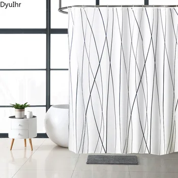 Európsky štýl svetlo luxusné geometrické tlač polyester waterproof a mildewproof sprcha curtain180X180CM DyuIhr Obrázok 2