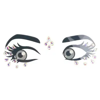 Festival Strany Dočasné Tvár Nálepky 3D Crystal Nálepky na Tvár A Oči, Šperky Čelo Fáze Dekor Dočasné Tetovanie Nálepky Obrázok 2
