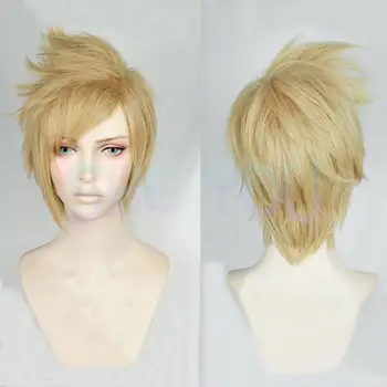 FF15 Final Fantasy XV Prompto Argentum Krátke Bielizeň Blondína Cosplay Kostým Parochňu tepelnú Odolnosť Vlákno Vlasy + Zadarmo Parochňu Spp