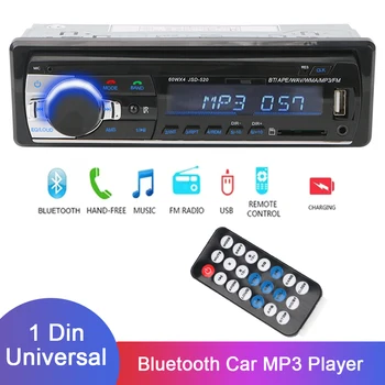 FM Rádio Stereofónne autorádio Digitálne Bluetooth Car MP3 Prehrávač 1DIN In-Dash Diaľkové Ovládanie 12V AUX Vstup Zvuku Hudby s USB/SD