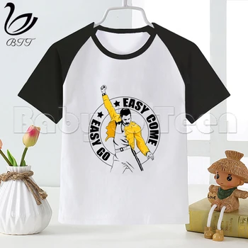 FREDDIE MERCURY Kráľovná Kapela T Shirt Karikatúra Tlače T-Shirt Dizajnér Deti, Deti, T Košele, Krátke Rukávy Dieťa Oblečenie Obrázok 2