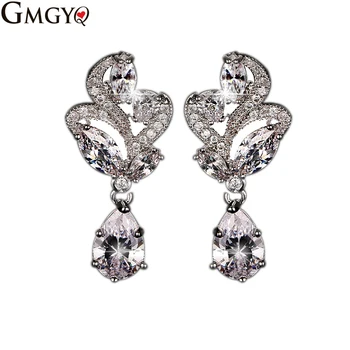 GMGYQ Aretes De Mujer Modernos Cubic Zirconia Stud Earings Módne Šperky 2018 Voor Vrouwen Rose Gold Color Dary