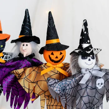 Halloween Ghost Čarodejnice Oblečenie pre Bábiku Prívesky, Závesné Ozdoby DIY Strašidelný Dom Festival Party Dekorácie Obrázok 2