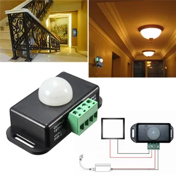Home Security Alarm Systen Automatické Infračervené PIR Snímač Pohybu Prepínač pre LED Svetlo, Infračervené Pohybu/Pohyb Senzor Detektora
