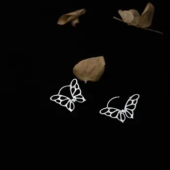 HOYON Iny Štýl Butterfly Náušnice Jednoduché a Studenej Štýl Náušnice Víla Nika Dizajn Šterlingov Strieborné Náušnice Obrázok 2