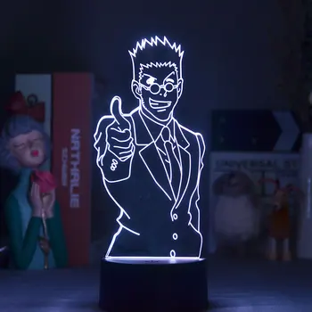 Hunter X Hunter 3D LED Ilúzie Nočné Svetlo Anime Lampy, Spálňa Decor Svetlo Deti Narodeninám Obrázok Leorio PaladiKnight