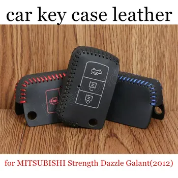 Iba Červené vhodné na MITSUBISHI Silu Oslniť Galant(2012) Originálne kožené kľúča vozidla puzdro Ručné šitie DIY najlepšiu kvalitu