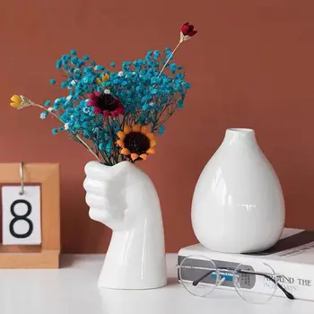 In Vietor Váza Tvorivé Obývacia Izba, Suché Kvety, Kvetinové Aranžmán Keramické Jednoduché Hydroponické Kvet Zariadenie Nordic Domáce Dekorácie Obrázok 2