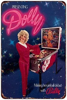 Isaric Tin Prihlásiť Dolly Bally Pinball Vintage Ad Reprodukcia Kovové Prihlásiť 8 x 12