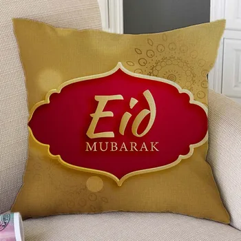 Islam Moslimských Dekorácie Umenie Zlaté Eid Mubarak Festival Dekorácie Hodiť Vankúš Mešita Arabských Dizajn Gauč Vankúš Prípade Obrázok 2