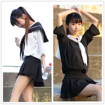 Japonskej Študentky Práce Nosiť Školskú Uniformu Námorníka Krátke Rukávy Britskej Námornej Štýl Odstupňovanie Výkonu Vyhovovali D-0194