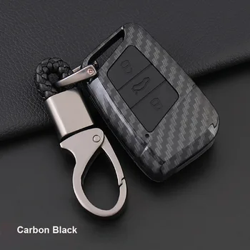 Jingyuqin 3B Uhlíkových Vlákien Silikónové Tlačidlo puzdro Pre Volkswagen VW Magotan Passat B8 Škoda A7 Smart Key