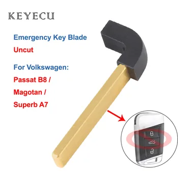 Keyecu Uncut Smart Tiesňové Tlačidlo Vložiť Čepeľ pre Volkswagen VW Passat B8 2015 2016 2017 2018 Magotan, Vynikajúci A7