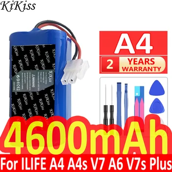 KiKiss 4 4600mAh Batérie balíka ilife A4 A4s V7 A6 V7s Plus Robota Vysávač balíka ilife 4S 1P Plnú Kapacitu kontakty batérie + Bezplatné Nástroje