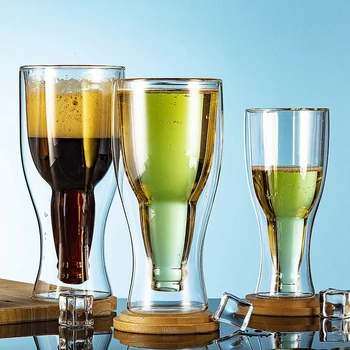 Kreatívne koktejlové poháre na víno Transparentné čapované pivo vysokej borosilikátového Whisky šampanské sklo Kávu, pohár Vodky poháre Fľaše štýl
