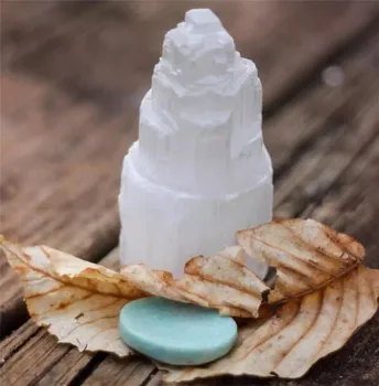 Krásne Biele Mini Selenite Mrakodrap Selenite Veža Sadrové Crystal Bod pre Domáce Dekorácie Vybavenie Výrobkov darček