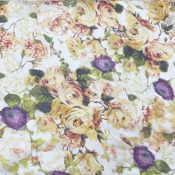Kvetina Tlače Šifón 100% Polyester Textílie Mäkké, Módne Oblečenie, Sukne Ručné Diy Handričku pre Ženy Šaty od Merač Lete