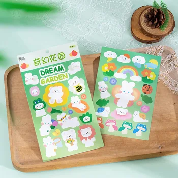 Kórejský Cartoon Dezert Medveď Rainbow Idol Karty, Samolepky DIY Scrapbooking Nevyžiadanej Vestník Denník fotoalbum Mobilný Telefón Nálepky Obrázok 2