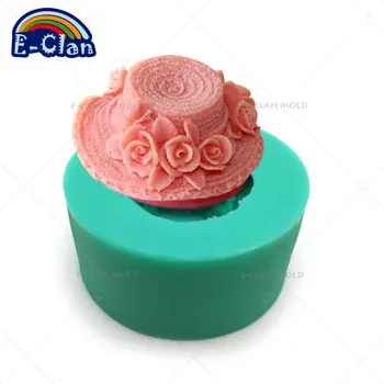  Lady Kvet Klobúk potravinársky Silikón Mydlo Tvorby Plesní 3D Tortu Dekorácie Fondant Formy na Pečenie Nástroje S0080MZ