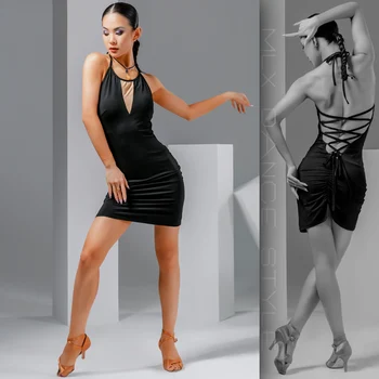 Latinské Tanečné Šaty Pre Ženy Leto bez Rukávov ChaCha Tanečné Oblečenie Sexy Backless Šaty Tango Salsa Výkon Kostým YS3845
