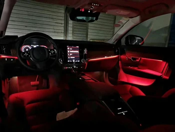 LED Osvetlenia Okolitého prostredia pre Volvo XC40 Interiéru Vozidla Atmosféru Svetla 64-farba Dverí Panel Svetlo vnútorné Úpravy Pôvodného Zariadenia Obrázok 2