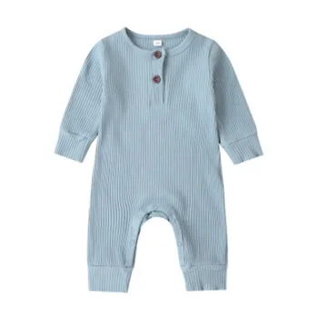 Letné Unisex Detské Oblečenie Baby Remienky Farbou Dieťa Romper Bavlna, Dlhý Rukáv Detské Oblečenie 3-18 Mesiacov Obrázok 2