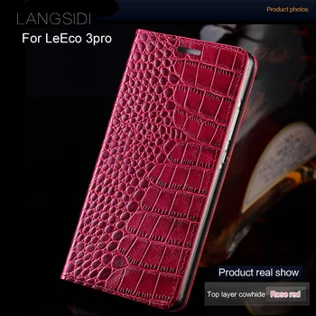 Luxusná značka telefón prípade originálne kožené krokodíly Ploché štruktúry telefón prípade LeEco 3pro ručné telefón prípade