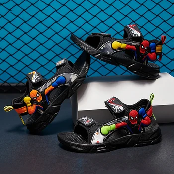 Marvel Deti Móda Spider-man Tlač Športové Sandále Na Leto Dospievajúci Chlapci Bežné Cartoon Topánky Detí Mäkké Dno Sandál Obrázok 2